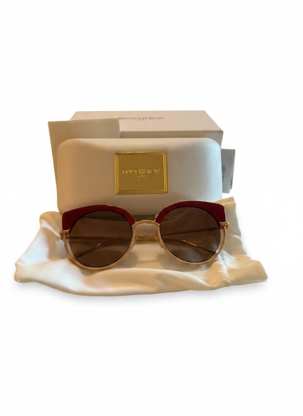 Boucheron BC0105S 002 Red-Gold Sunglasses 52-22-135